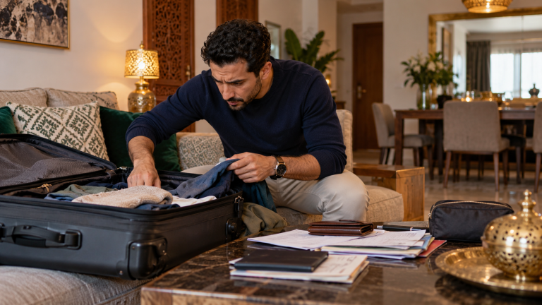 شخص مغربي يبحث عن جواز سفر مفقود داخل المنزل