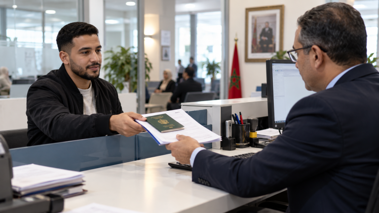 مواطن مغربي يقدم ملف تجديد جواز السفر داخل إدارة